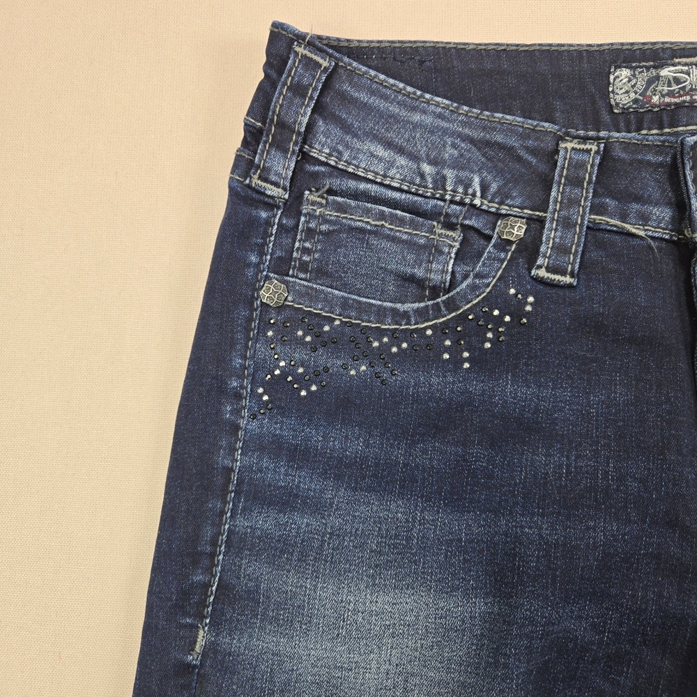 Silver Jeans Suki Super Skinny Rhinestone Mid Rise Dark Wash Womens 29x31 - Picture 6 of 14